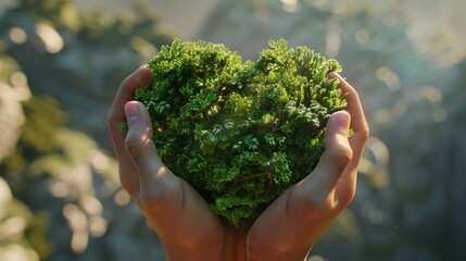 International cooperative and environment concept with heart collaborative hands.