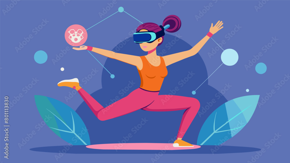 Poster a gymnast with a virtual reality headset training their brain to control their body movements more e