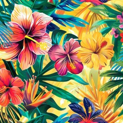 Fototapeta premium seamless background with flowers