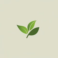 green leaves logo on sandfarben background