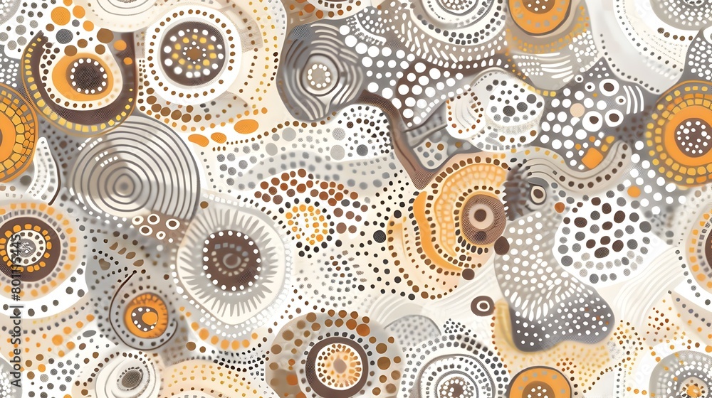 Poster mesmerizing mosaic of earthy geometric patterns and circular motifs description this captivating ima