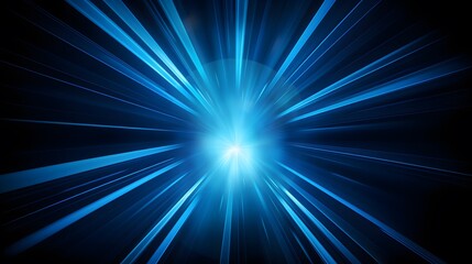 Radial blue light through the tunnel glowing in the darkness for print designs templates,...