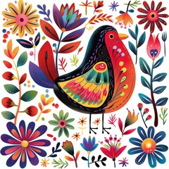 Obraz premium bird with abstract floral background