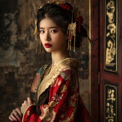 Fototapeta premium portrait of a woman in traditional chinese costume