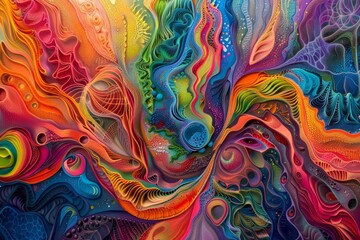 Vibrant colors merging and swirling to evoke a sense of unity within diverse networks