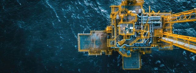 North Sea Oil Platform, Aerial Perspective