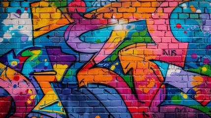 Obraz premium Abstract Graffiti Art with Brick Background 