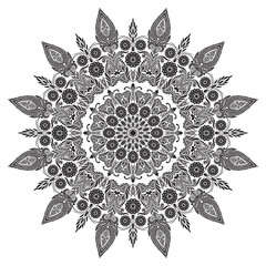 Vector creative arabesque mandala coloring page with natureinspired elements
