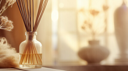 Aroma sticks for relaxation, cozy home decor, aromatherapy concept