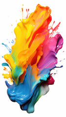 Trendy colorful multicolor splash. Abstract 3d style, inspired by acrylic fluid art and waves energy. Luxury abstraction screen and wallpaper. Composition for yours header, design, poster