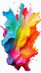 Trendy colorful multicolor splash. Abstract 3d style, inspired by acrylic fluid art and waves energy. Luxury abstraction screen and wallpaper. Composition for yours presentation, cover, poster