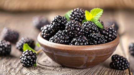 A Bowl Full of Fresh Blackberries
