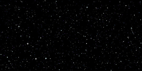Dark Starry sky. Seamless pattern