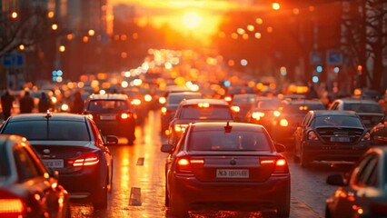 A congested urban street, highlighting the daily reality of city commuting.