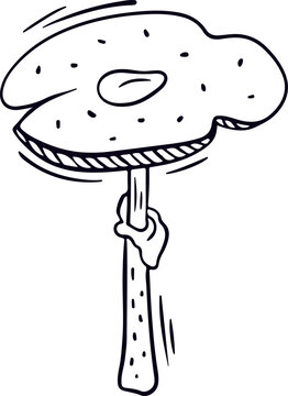 recommend clip art: Mushroom in doodle style. Vector design element