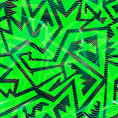 Toxic green colour geometric. Seamless pattern