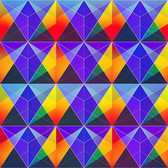 Vintage triangle mosaic. Seamless pattern