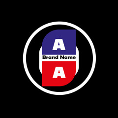 AA letter logo vector  design on black color background AA letter logo icon design
