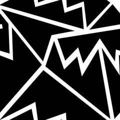 Black geometric tribal seamless pattern