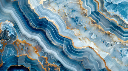 background blue marble agate granite mosaic marble background. Generative AI. - obrazy, fototapety, plakaty