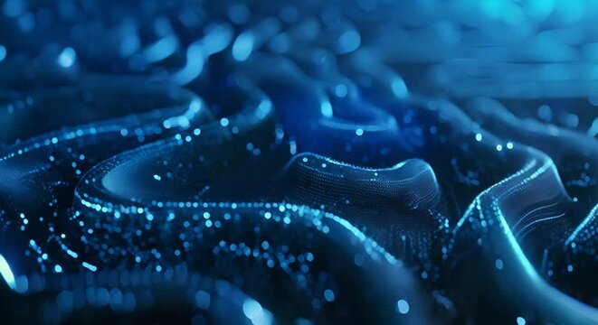 A blue wave with a lot of dots on it