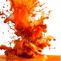 There is a orange liquid splashing out of a bottle generative ai, Orange Blaze with white background high quality ultra

