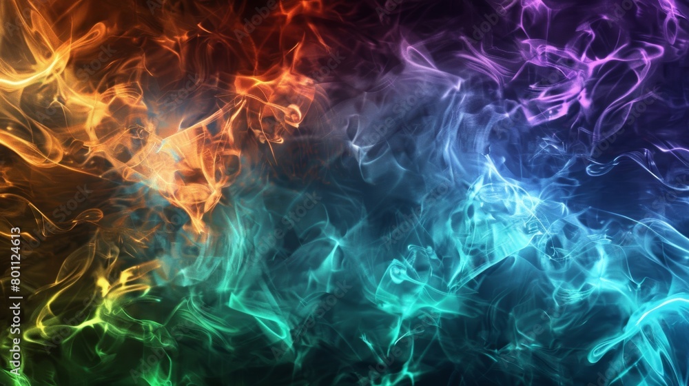 Aufkleber vibrant abstract smoke patterns with a spectrum of colors on a dark backdrop.