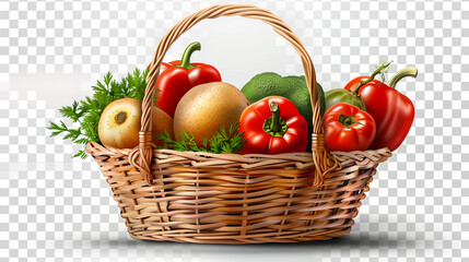 Basket of Fresh Tomatoes and Lettuce