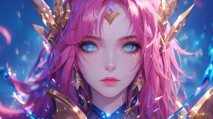 Naklejka premium Woman superhero gaming wallpaper background