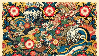 Ryukyu Bingata Traditional Textile Art, Generative AI