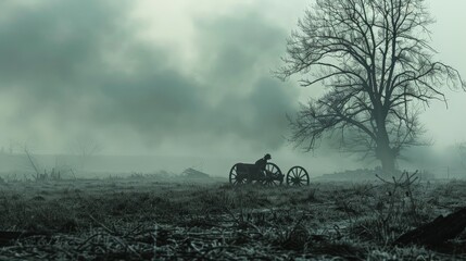 In the fog of war, the cries of anguish and the thunder of cannons echo across the battlefield, a stark reminder of the human cost of conflict.