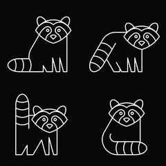 Set of Raccoon logo. Icon design. Template elements © Nataliia
