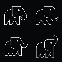 Set of Elephant logo. Icon design. Template elements