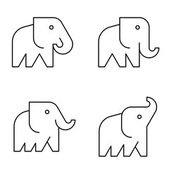 Set of Elephant logo. Icon design. Template elements