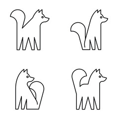 Set of Dog logo. Icon design. Template elements