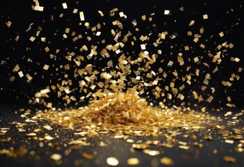 'Explosion background black confetti gold three-dimensional abstract glistering happy holiday party birthday bright celebrate celebration christmas design festival surpris'