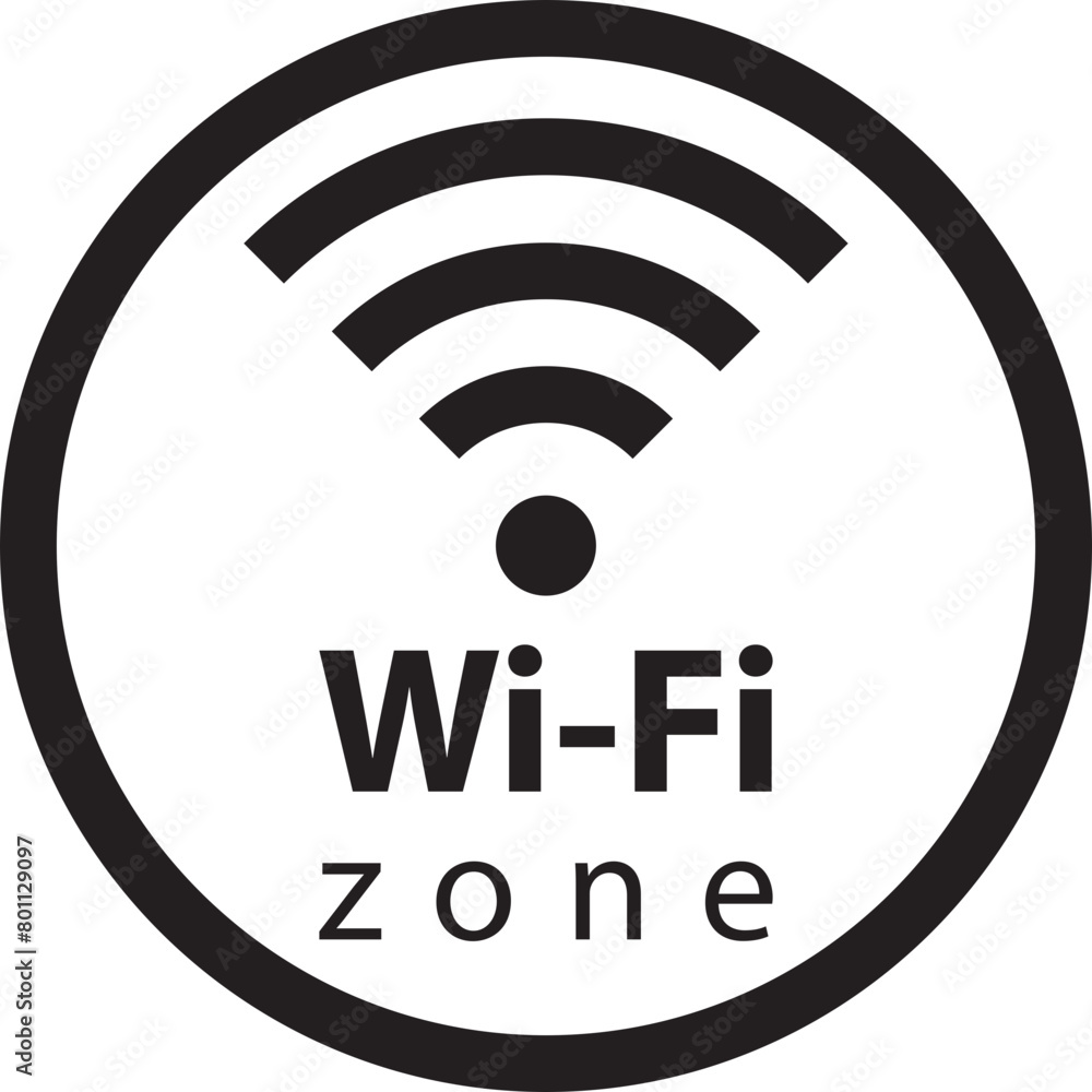 Aufkleber wi fi symbol signal connection. vector wireless internet technology sign. wifi network communication