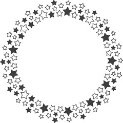 Start decoration frame in vector. Stars abstract round border.