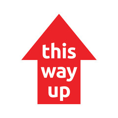 this way up label vector icon for packaging.