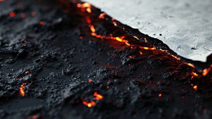 Sharp edges with glowing molten fissures