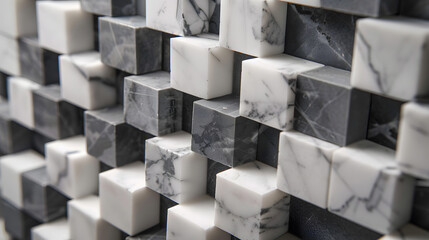made of cubes mosaic tile with marble. Generative AI.