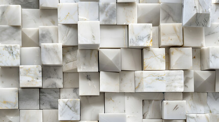 made of cubes mosaic tile with marble. Generative AI.