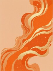 A warm, inviting image showcasing flowing orange and cream waves with a sprinkle of sparkles, evoking a sense of movement