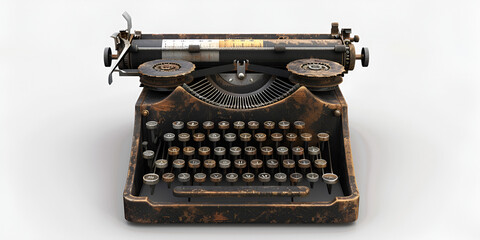 Old Realistic Typewriter Possessed On The Side Generative AI - obrazy, fototapety, plakaty