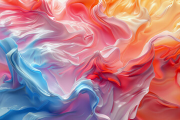 Obraz premium Abstract background of colored flowing liquid, 3d rendering, computer digital drawing