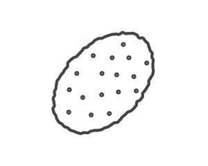 Linear vector graphic icons in the form of sponges, washcloths for shower, body and skin care.