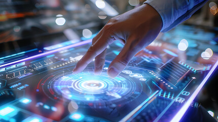 Fototapeta premium Holographic Touchscreen Display