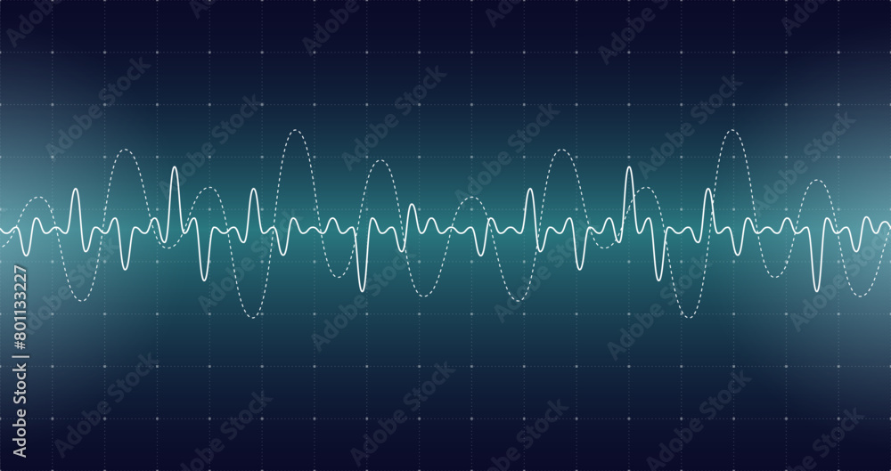 Poster hud digital futuristic user interface audio equalizer. sci fi high tech music sound wave screen. gui