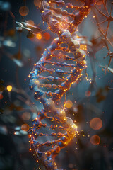 DNA molecule illustration, 3d illustration, creative