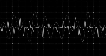 Fototapeta premium HUD digital futuristic user interface audio equalizer. Sci Fi high tech music sound wave screen. GUI or FUI cyber radio monitor dashboard black panel. Head up display UI infographic frequency graph